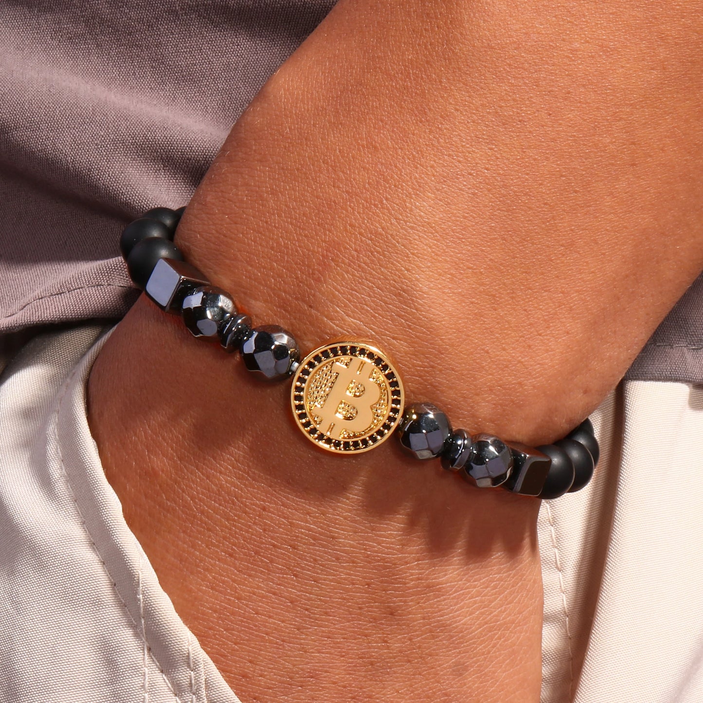 LuxChain – Männerarmband mit Krypto-Charme